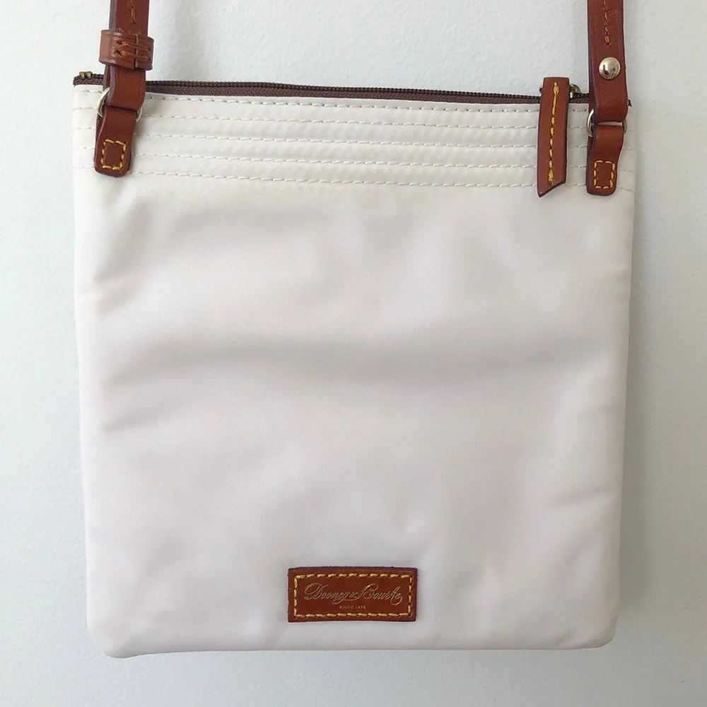 Dooney & Bourke Triple Zip Nylon Crossbody in White